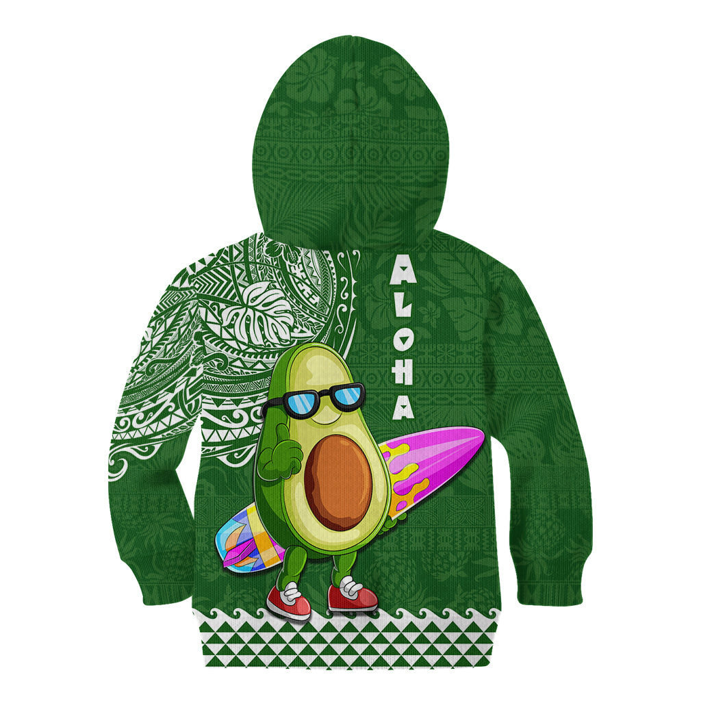 Hawaii Kid Hoodie Aloha Funny Avocado Mix Kakau Hawaiian Tribal LT03 - Polynesian Pride