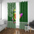 Hawaii Window Curtain Aloha Funny Avocado Mix Kakau Hawaiian Tribal LT03 With Grommets Green - Polynesian Pride