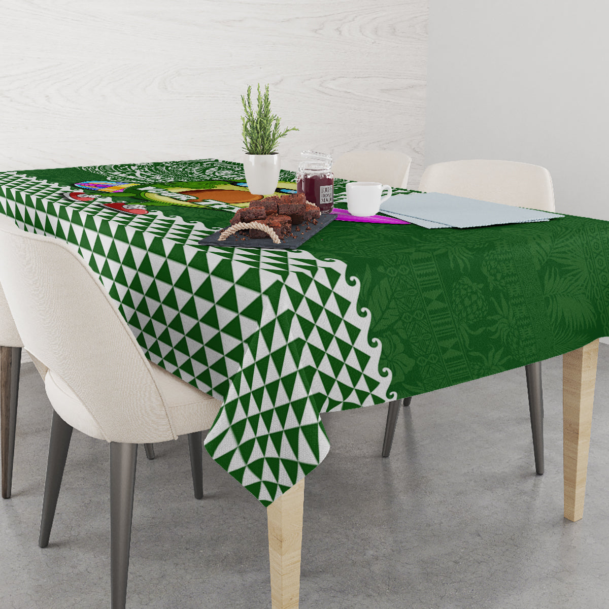 Aloha Avocado Funny Fruits Custom Tablecloth Mix Hawaiian Kakau Tribal LT03 - Polynesian Pride