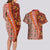 Hawaii Native Tapa Elements and Hibiscus Flowers Couples Matching Long Sleeve Bodycon Dress and Hawaiian Shirt LT03 - Polynesian Pride