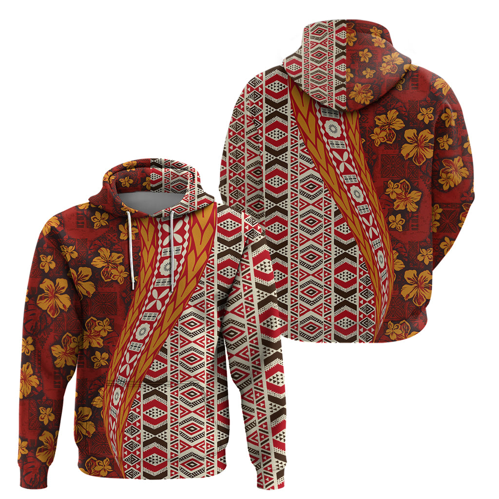 Hawaii Native Tapa Elements and Hibiscus Flowers Hoodie LT03 - Polynesian Pride