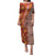 Hawaii Native Tapa Elements and Hibiscus Flowers Puletasi LT03 Long Dress Red - Polynesian Pride