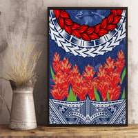 Samoan Tapa Canvas Wall Art Ula Fala and Teuila Flower LT03 - Polynesian Pride