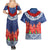 Samoan Tapa Couples Matching Summer Maxi Dress and Hawaiian Shirt Ula Fala and Teuila Flower LT03 - Polynesian Pride