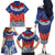 Samoan Tapa Family Matching Off Shoulder Long Sleeve Dress and Hawaiian Shirt Ula Fala and Teuila Flower LT03 - Polynesian Pride