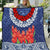 Samoan Tapa Quilt Ula Fala and Teuila Flower LT03 Blue - Polynesian Pride