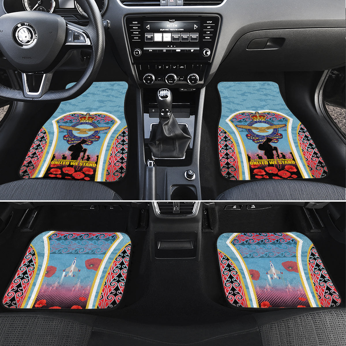 Royal New Zealand Air Force ANZAC Day Car Mats Te Tauaarangi o Aotearoa LT03 Set 4pcs Blue - Polynesian Pride