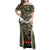 New Zealand and Australia ANZAC Day Family Matching Off Shoulder Maxi Dress and Hawaiian Shirt Koala and Kiwi Bird Soldier Gallipoli Camouflage Style LT03 Mom's Dress Green - Polynesian Pride