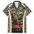 New Zealand and Australia ANZAC Day Family Matching Off Shoulder Short Dress and Hawaiian Shirt Koala and Kiwi Bird Soldier Gallipoli Camouflage Style LT03 Dad's Shirt - Short Sleeve Green - Polynesian Pride