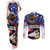 United States and American Samoa Couples Matching Tank Maxi Dress and Long Sleeve Button Shirt Bald Eagle Rose and Hibiscus Flower