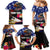 United States and American Samoa Family Matching Mermaid Dress and Hawaiian Shirt Bald Eagle Rose and Hibiscus Flower