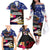 United States and American Samoa Family Matching Off The Shoulder Long Sleeve Dress and Hawaiian Shirt Bald Eagle Rose and Hibiscus Flower