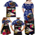 United States and American Samoa Family Matching Off Shoulder Maxi Dress and Hawaiian Shirt Bald Eagle Rose and Hibiscus Flower