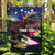 Personalised United States and American Samoa Garden Flag Bald Eagle Rose and Hibiscus Flower