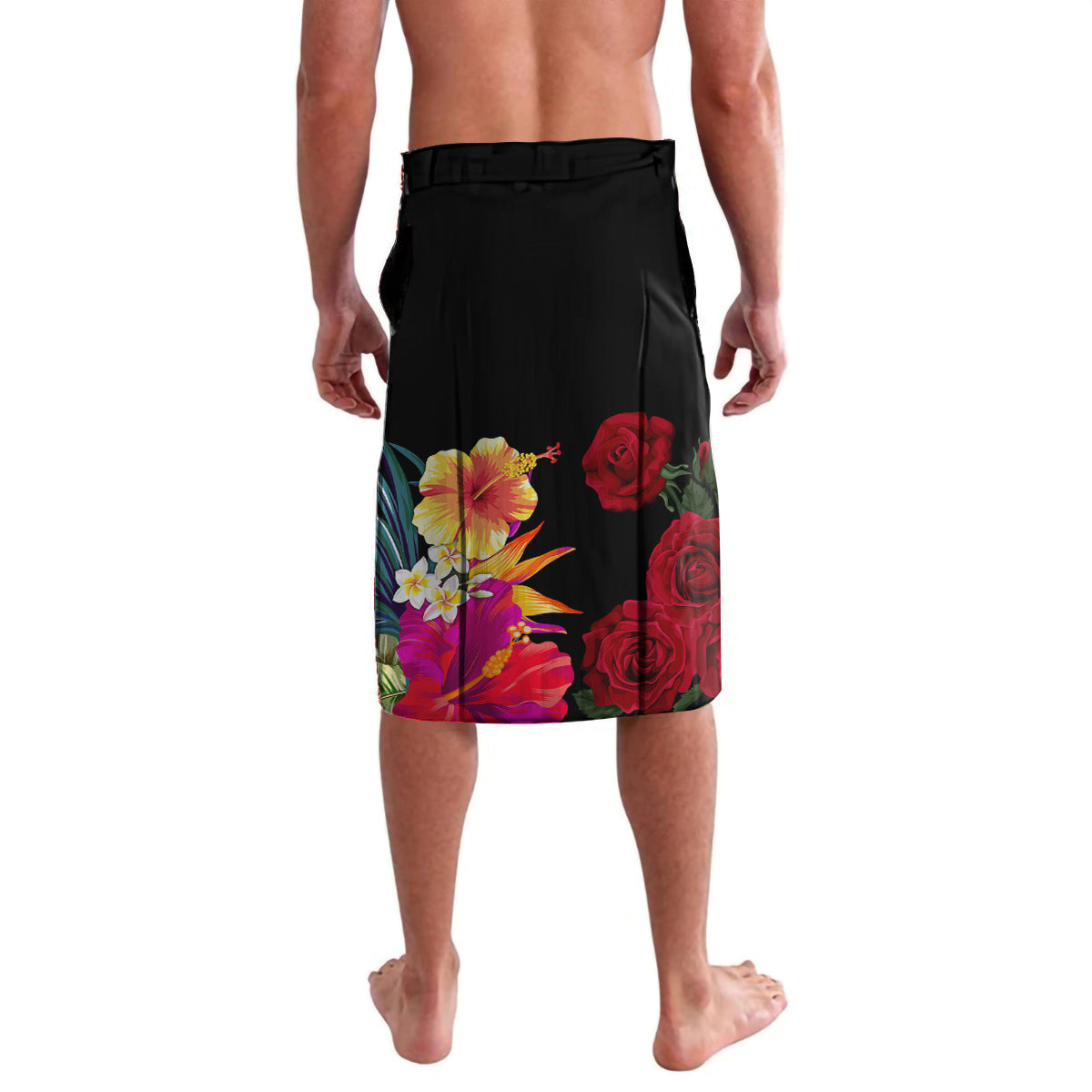 Personalised United States and American Samoa Lavalava Bald Eagle Rose and Hibiscus Flower LT03 - Polynesian Pride