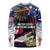 United States and American Samoa Long Sleeve Shirt Bald Eagle Rose and Hibiscus Flower