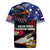 United States and American Samoa Rugby Jersey Bald Eagle Rose and Hibiscus Flower