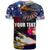 United States and American Samoa T Shirt Bald Eagle Rose and Hibiscus Flower