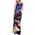 United States and American Samoa Tank Maxi Dress Bald Eagle Rose and Hibiscus Flower