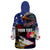 United States and American Samoa Wearable Blanket Hoodie Bald Eagle Rose and Hibiscus Flower