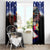 Personalised United States and American Samoa Window Curtain Bald Eagle Rose and Hibiscus Flower