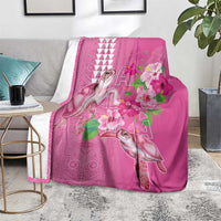 Hawaii Aloha Turtle Hibiscus and Leaves Blanket with Polynesian and Kakau Tattoos Rose Color LT03 - Polynesian Pride