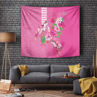 Hawaii Aloha Turtle Hibiscus and Leaves Tapestry with Polynesian and Kakau Tattoos Rose Color LT03 Pink - Polynesian Pride