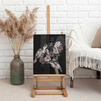 Hawaii Aloha Turtle Hibiscus and Leaves Canvas Wall Art with Polynesian and Kakau Tattoos Black Color LT03 - Polynesian Pride