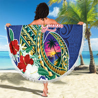 Guam Chamorro Beach Blanket Tribal Latte Stone and Seal Artwork Polynesian Patterns LT03 - Polynesian Pride