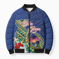 Guam Chamorro Bomber Puffer Jacket Tribal Latte Stone and Seal Artwork Polynesian Patterns LT03 Unisex Multicolor - Polynesian Pride