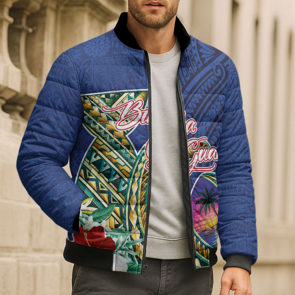 Guam Chamorro Bomber Puffer Jacket Tribal Latte Stone and Seal Artwork Polynesian Patterns LT03 - Polynesian Pride