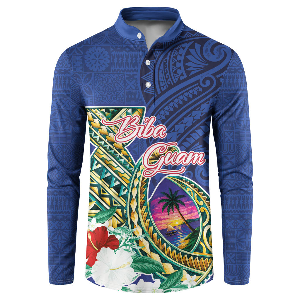 Guam Chamorro Button Sweatshirt Tribal Latte Stone and Seal Artwork Polynesian Patterns LT03 Multicolor - Polynesian Pride