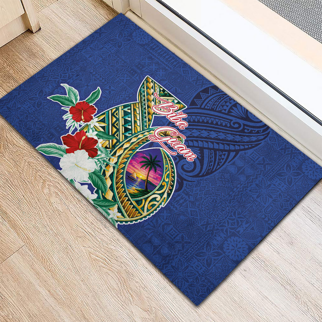 Guam Chamorro Rubber Doormat Tribal Latte Stone and Seal Artwork Polynesian Patterns LT03 - Polynesian Pride