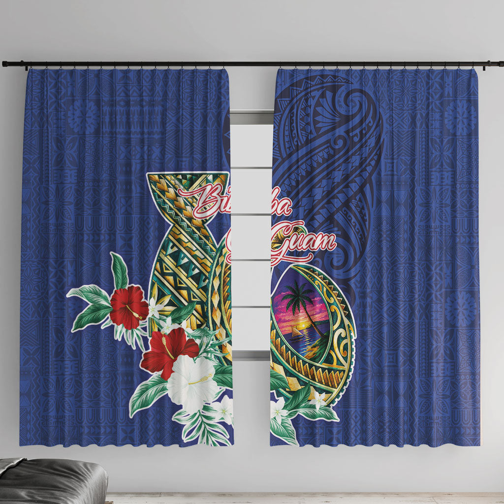 Guam Chamorro Window Curtain Tribal Latte Stone and Seal Artwork Polynesian Patterns LT03 With Hooks Multicolor - Polynesian Pride