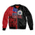 Personalised Samoa 685 Bomber Jacket Siapo Pattern and Samoa Flag Design