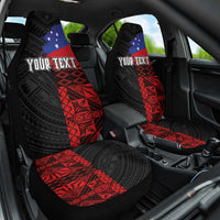 Personalised Samoa 685 Car Seat Cover Siapo Pattern and Samoa Flag Design LT03 One Size Black - Polynesian Pride