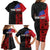 Personalised Samoa 685 Family Matching Long Sleeve Bodycon Dress and Hawaiian Shirt Siapo Pattern and Samoa Flag Design