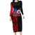 Personalised Samoa 685 Family Matching Long Sleeve Bodycon Dress and Hawaiian Shirt Siapo Pattern and Samoa Flag Design