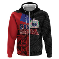 Personalised Samoa 685 Hoodie Siapo Pattern and Samoa Flag Design LT03 Zip Hoodie Black - Polynesian Pride