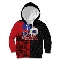 Personalised Samoa 685 Kid Hoodie Siapo Pattern and Samoa Flag Design LT03 Hoodie Black - Polynesian Pride