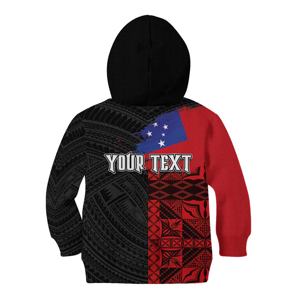 Personalised Samoa 685 Kid Hoodie Siapo Pattern and Samoa Flag Design LT03 - Polynesian Pride