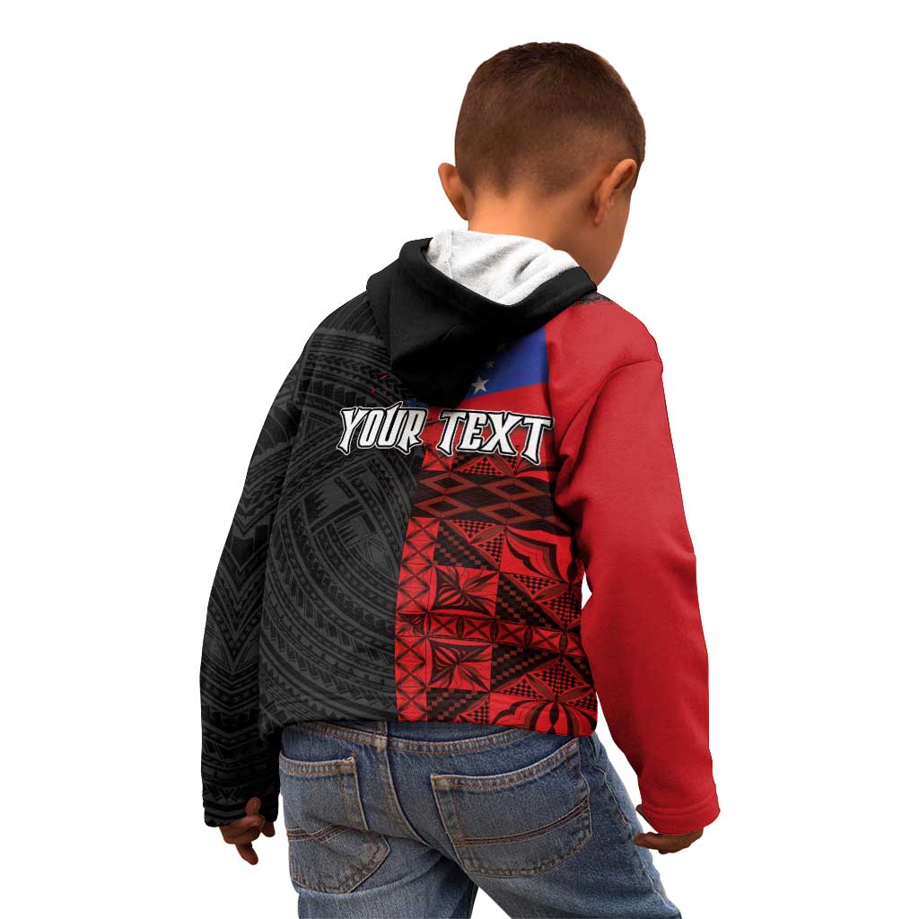 Personalised Samoa 685 Kid Hoodie Siapo Pattern and Samoa Flag Design LT03 - Polynesian Pride