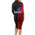 Personalised Samoa 685 Long Sleeve Bodycon Dress Siapo Pattern and Samoa Flag Design