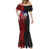 Personalised Samoa 685 Mermaid Dress Siapo Pattern and Samoa Flag Design LT03 - Polynesian Pride