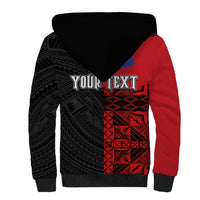 Personalised Samoa 685 Sherpa Hoodie Siapo Pattern and Samoa Flag Design LT03 - Polynesian Pride