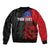 Personalised Samoa 685 Sleeve Zip Bomber Jacket Siapo Pattern and Samoa Flag Design