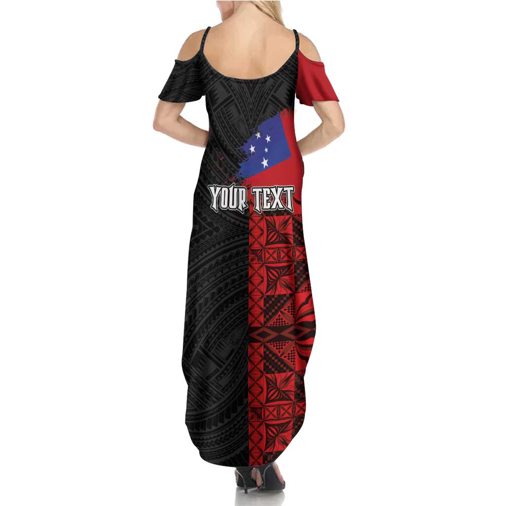 Personalised Samoa 685 Summer Maxi Dress Siapo Pattern and Samoa Flag Design LT03 - Polynesian Pride