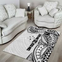 Samoa 685 Art Traditional Tattoo Pattern Area Rug White Color LT03 - Polynesian Pride