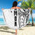 Samoa 685 Art Traditional Tattoo Pattern Beach Blanket White Color