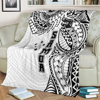 Samoa 685 Art Traditional Tattoo Pattern Blanket White Color LT03 - Polynesian Pride